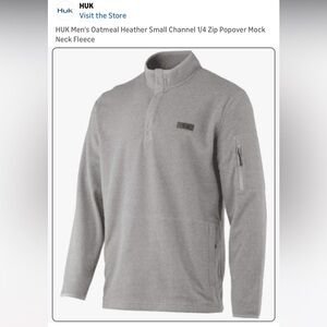 HUK Long Sleeve Pullover with Zippered Pocket